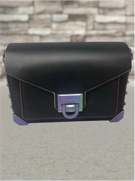Michael Kors Handbags - Michael Kors Manhattan Black Neon Contrast Crossbody Rare Sample Bag